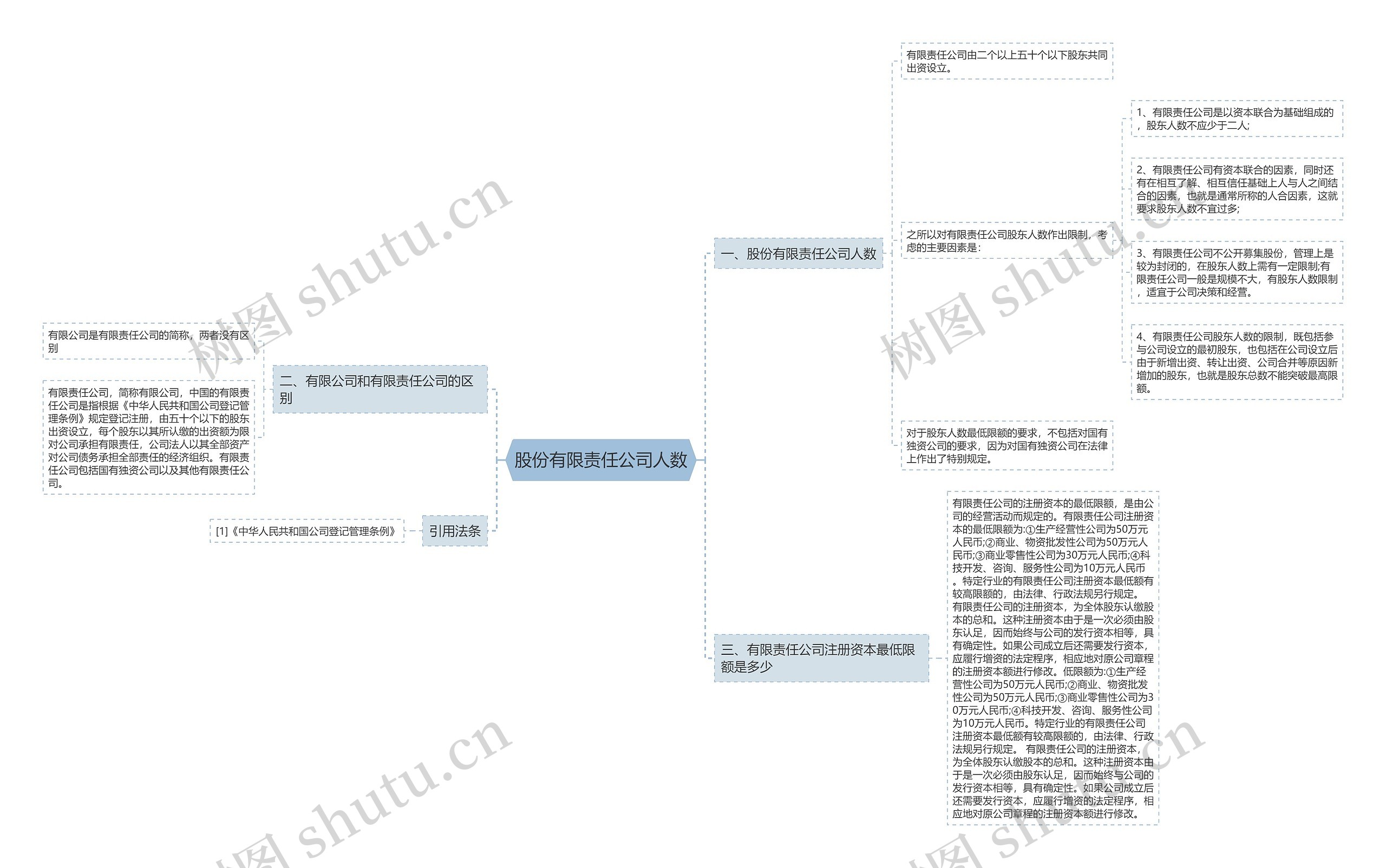 股份有限责任公司人数思维导图
