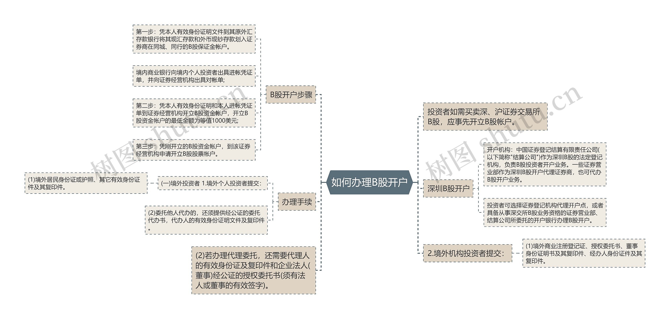 如何办理B股开户思维导图