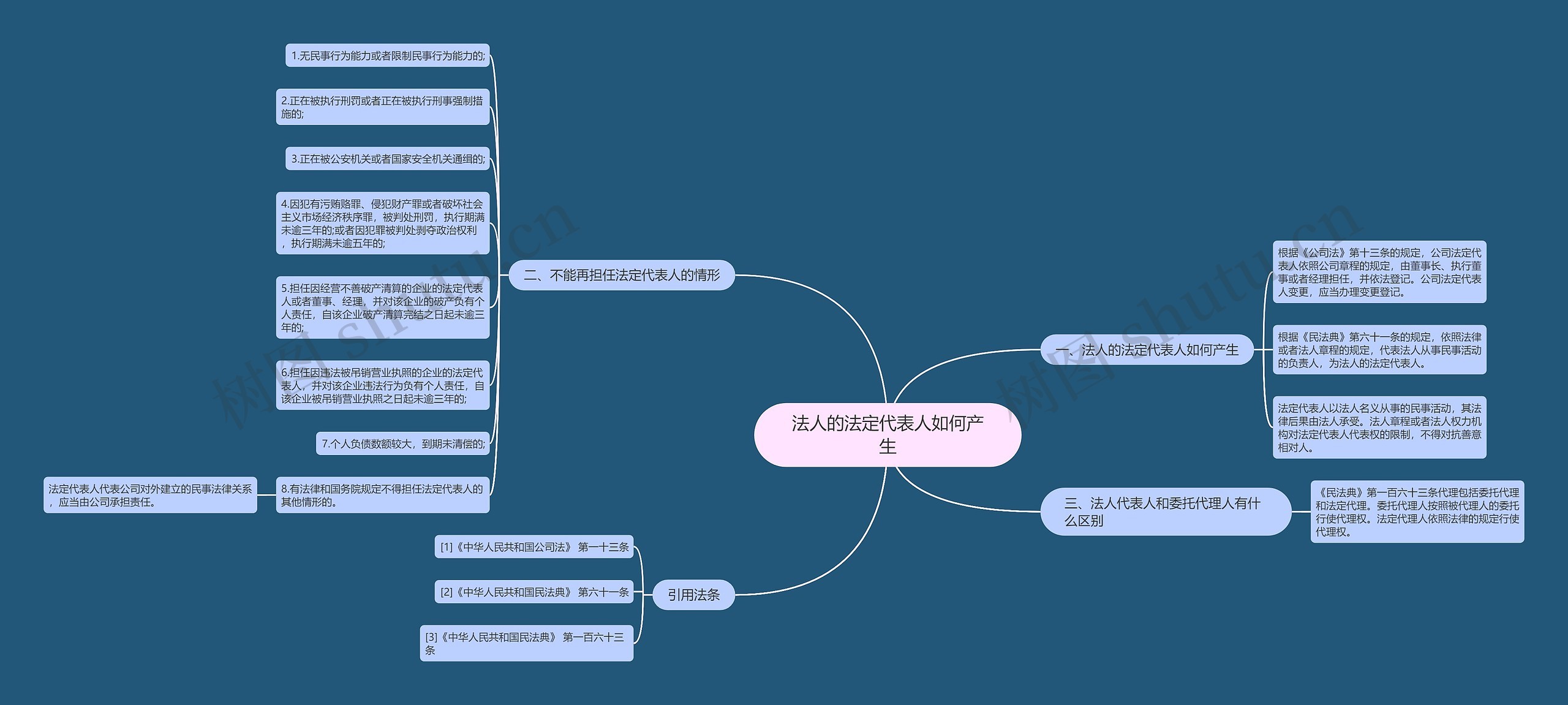 法人的法定代表人如何产生思维导图