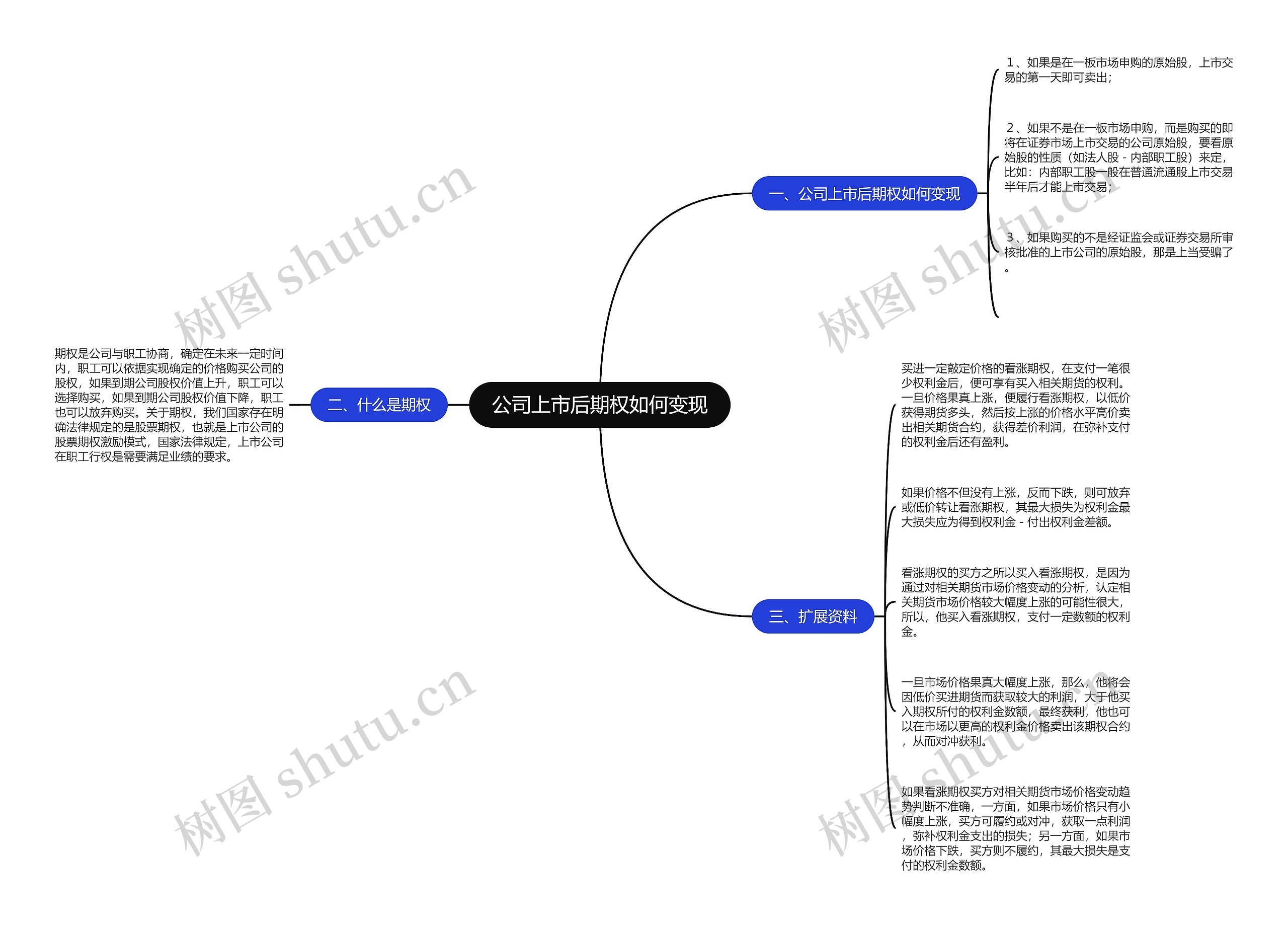 公司上市后期权如何变现思维导图