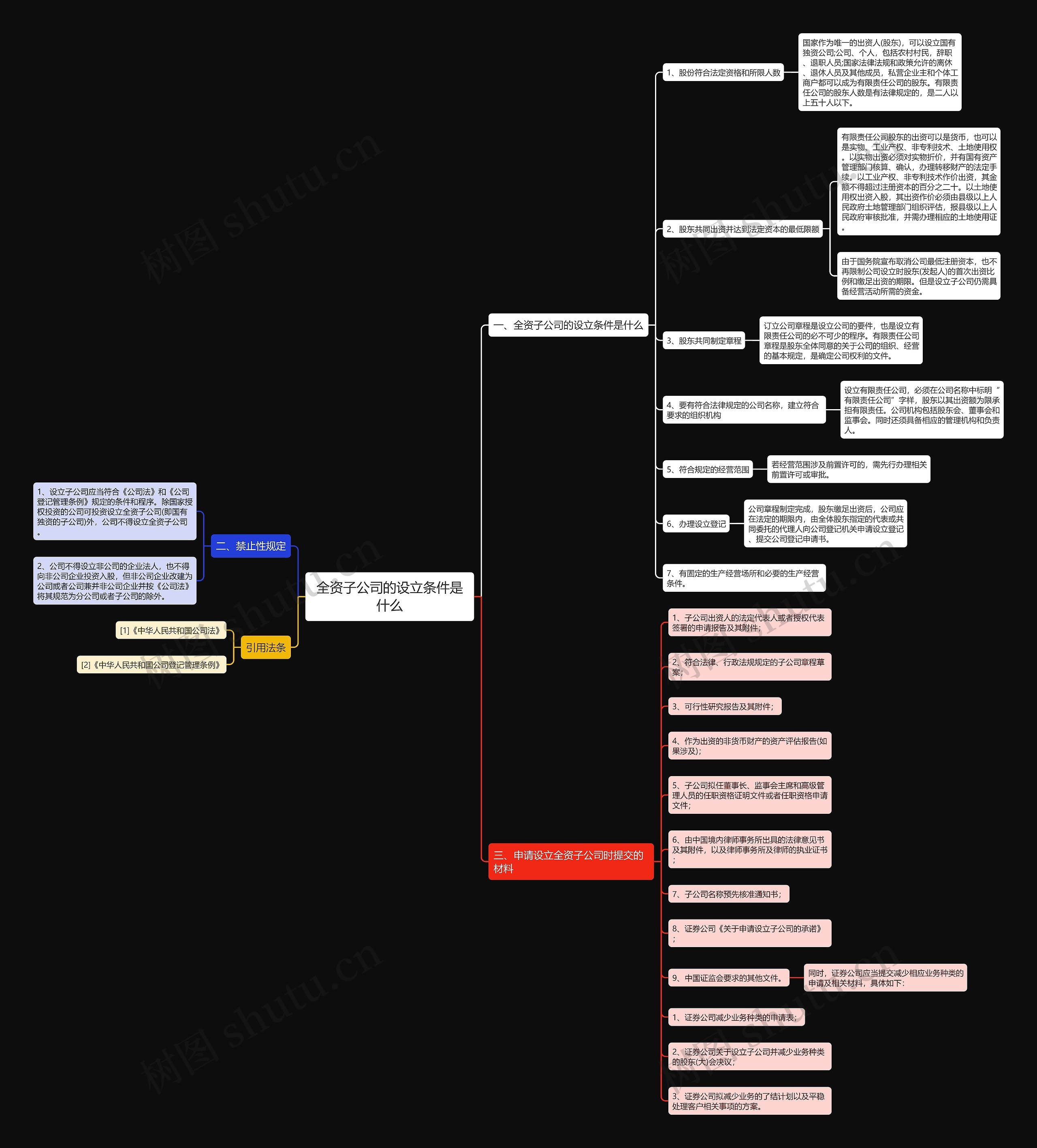 全资子公司的设立条件是什么思维导图