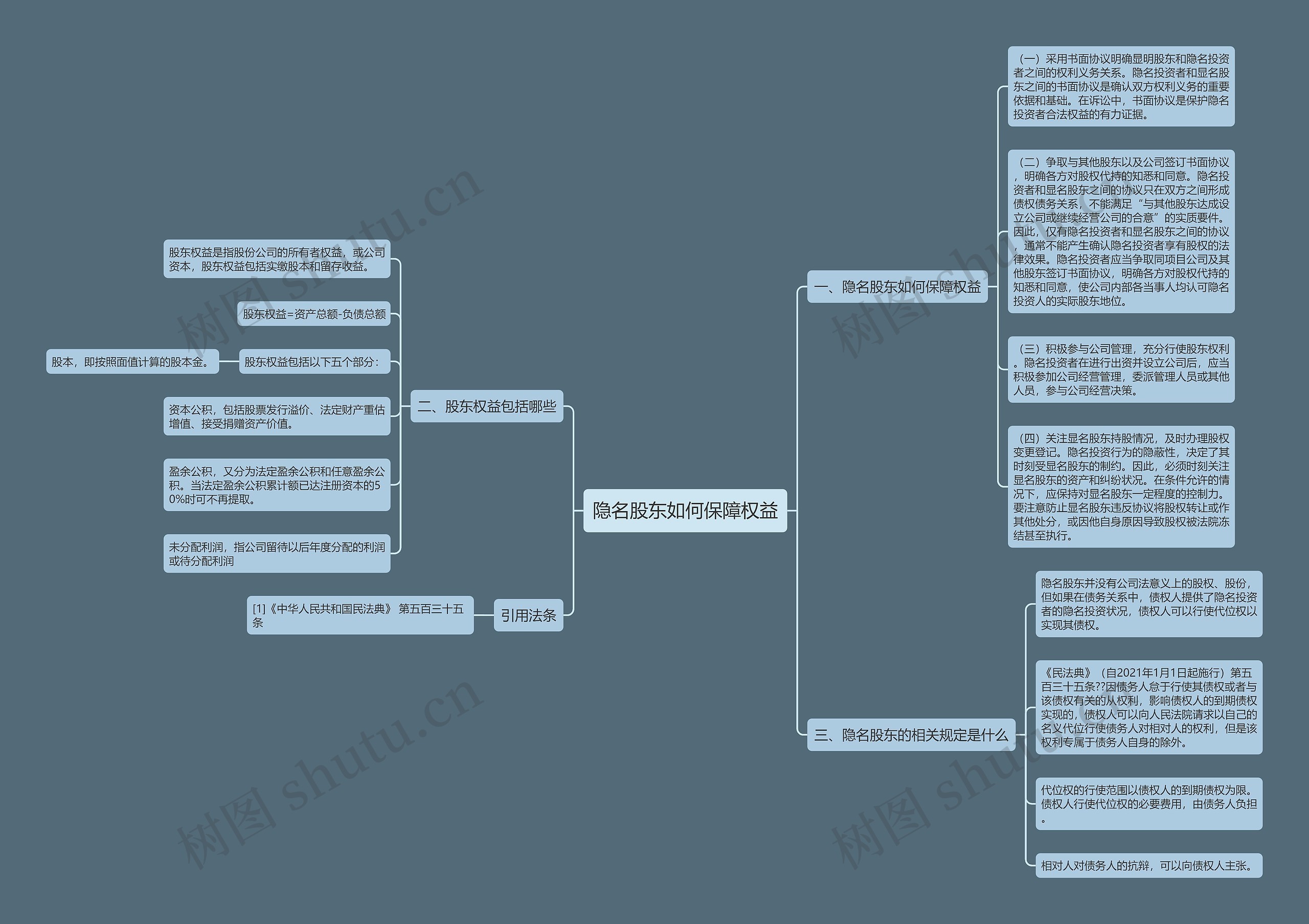 隐名股东如何保障权益思维导图