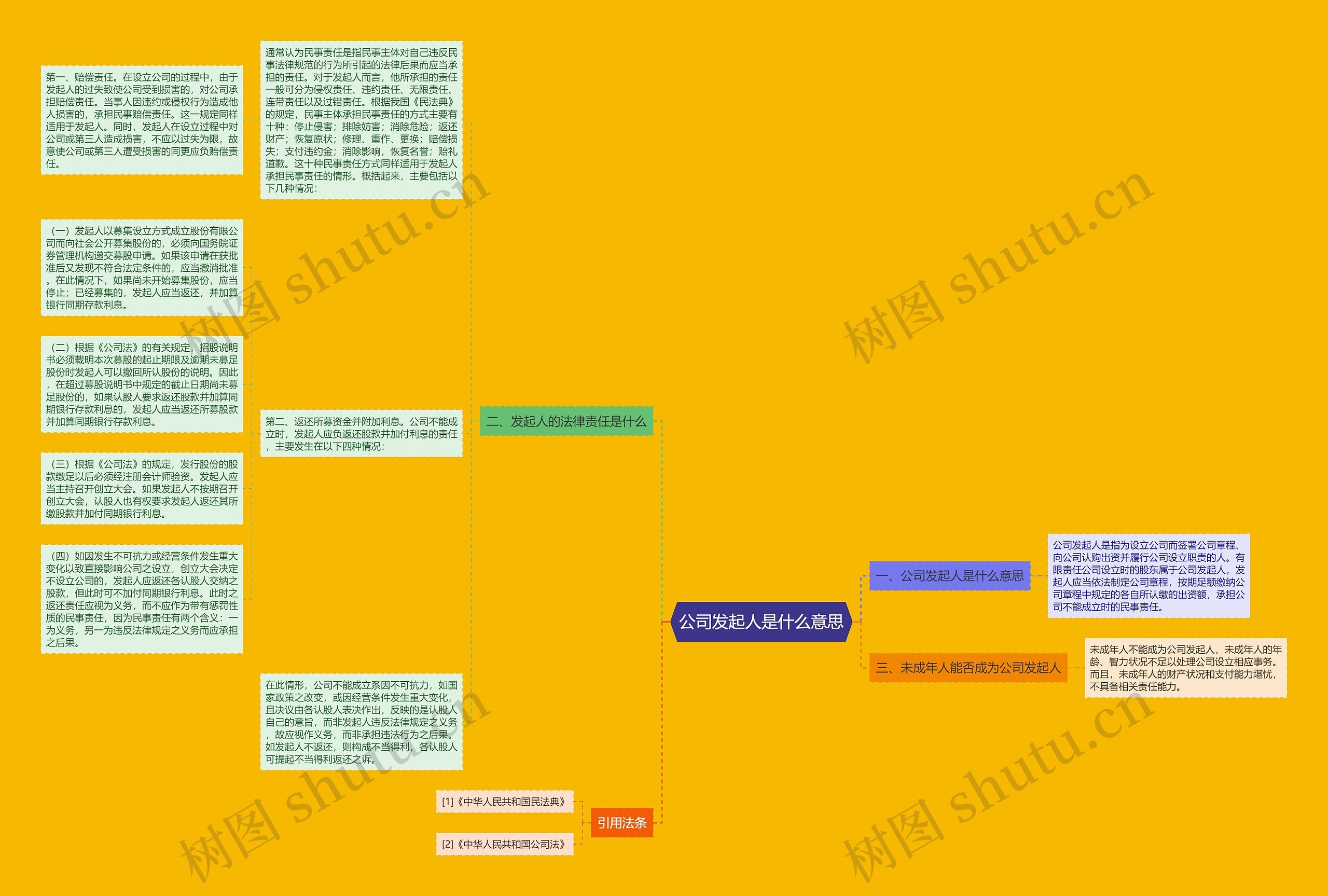 公司发起人是什么意思思维导图