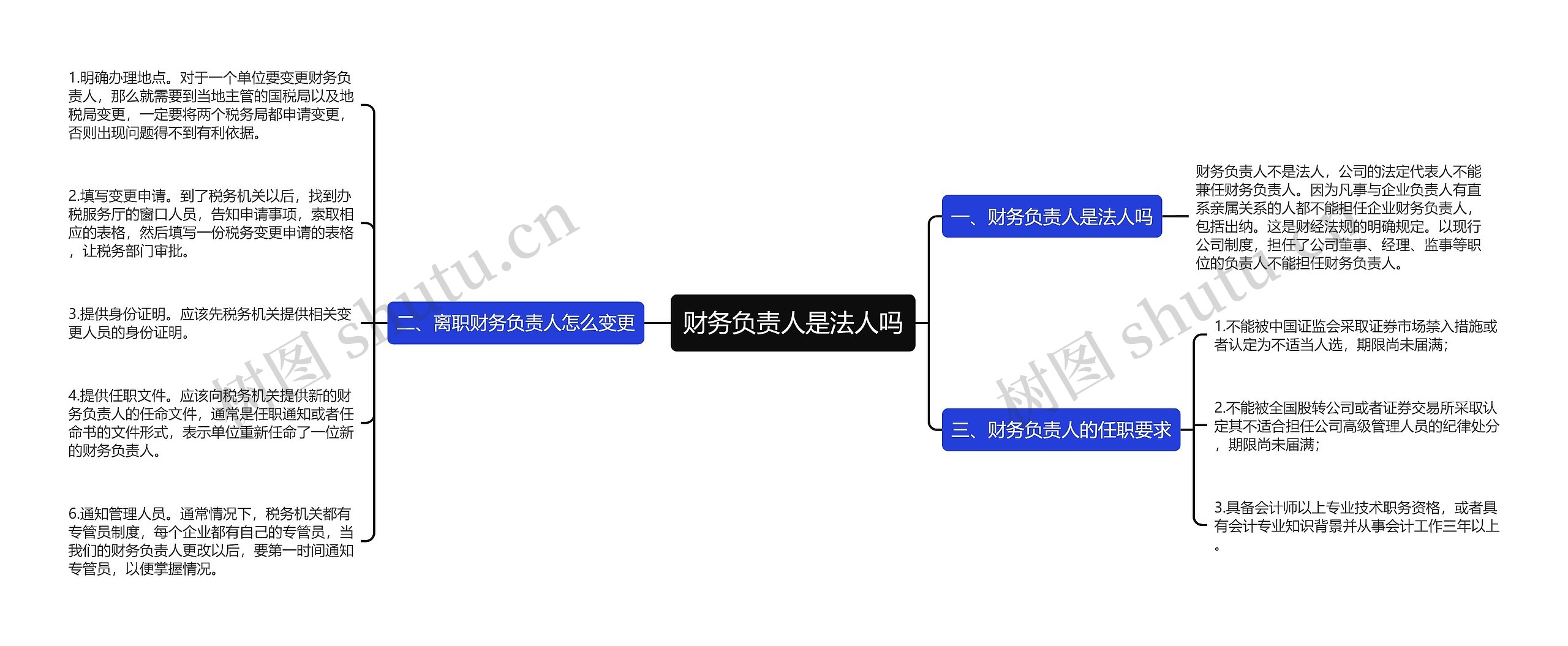 财务负责人是法人吗思维导图