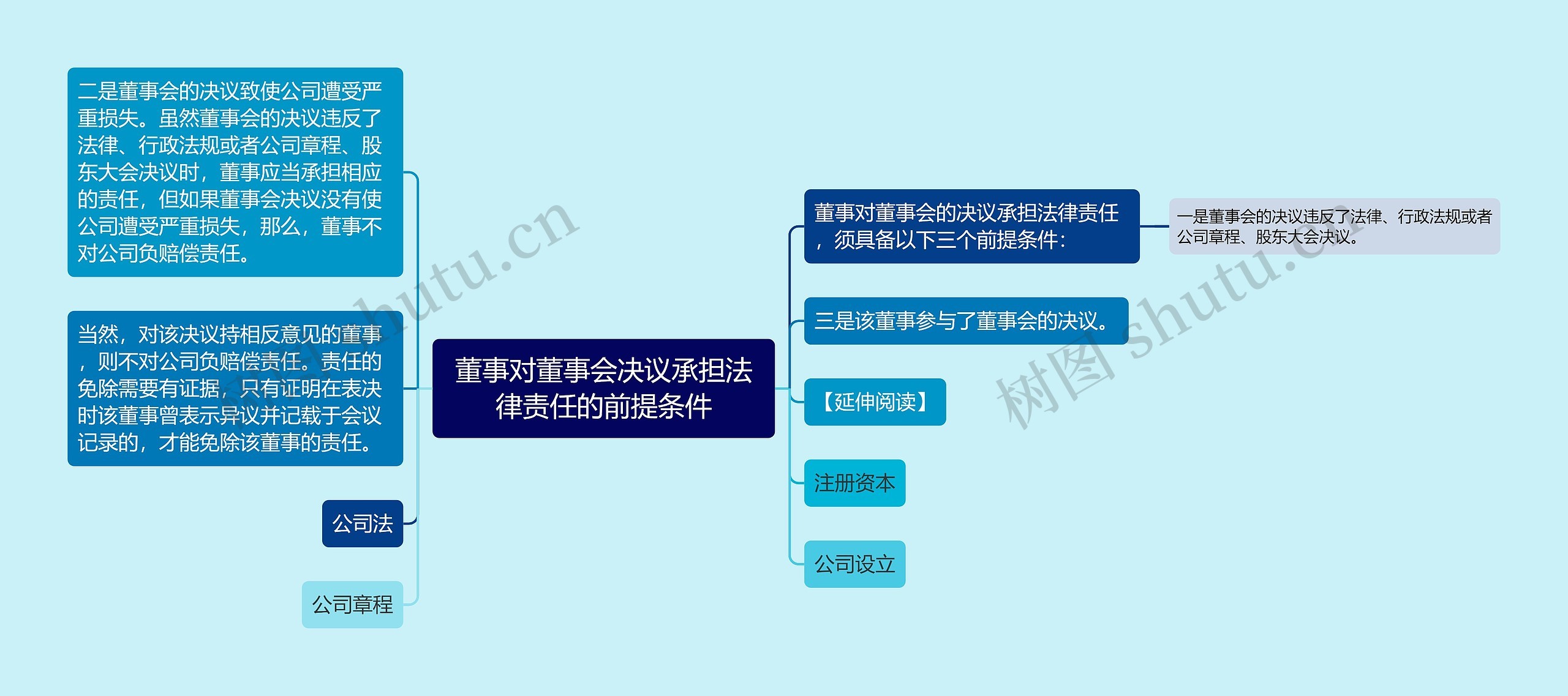 董事对董事会决议承担法律责任的前提条件思维导图