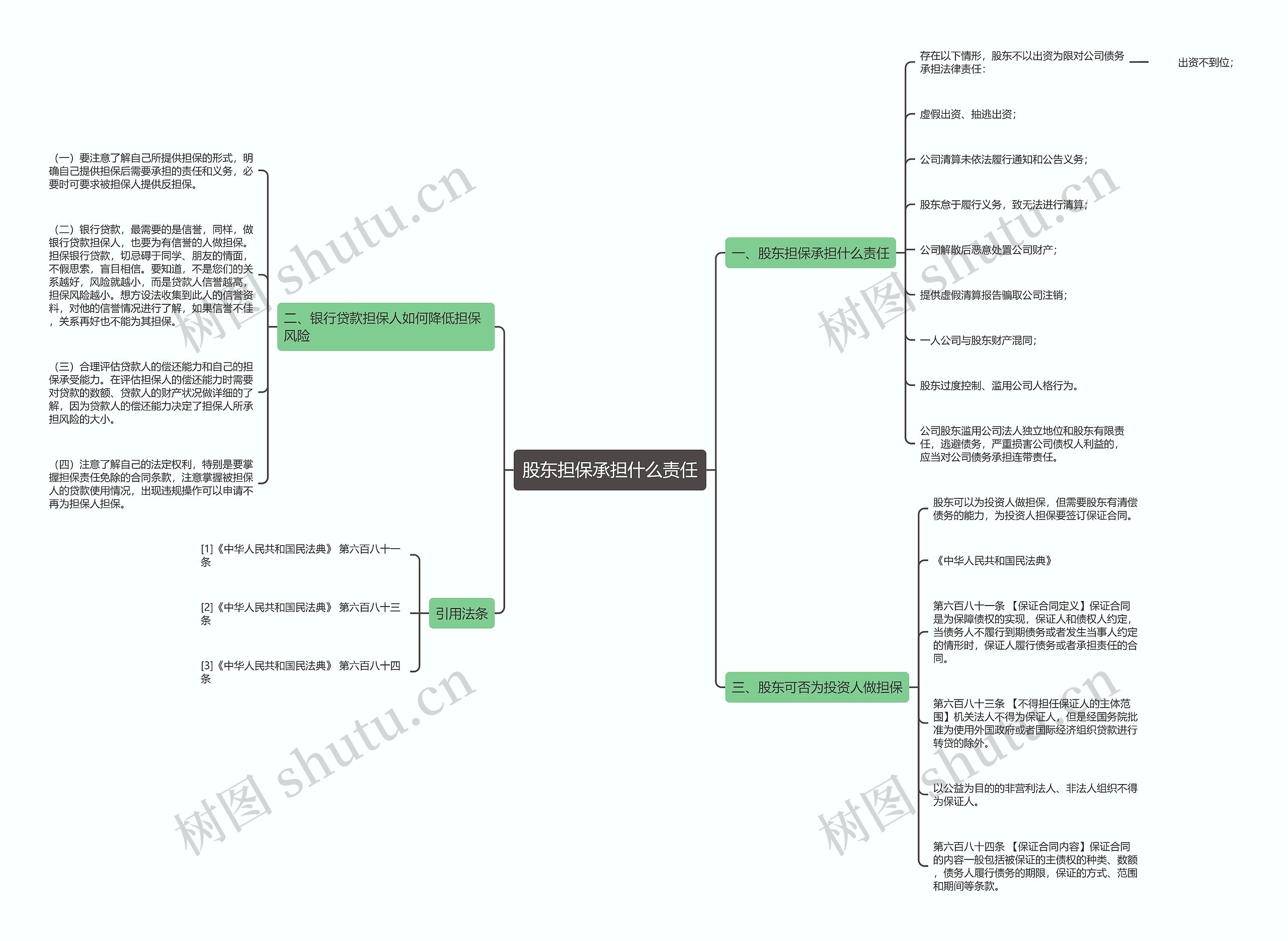 股东担保承担什么责任思维导图