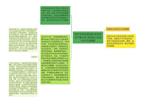 连年亏损经营困难 股东意见严重分歧 法院依公司法判决司法解散