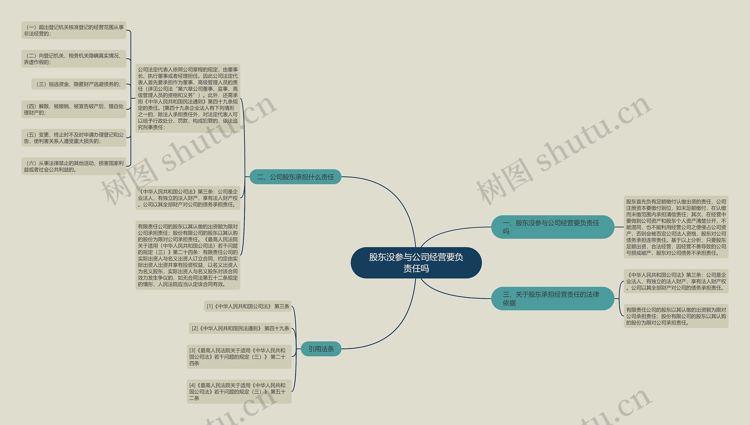 股东没参与公司经营要负责任吗思维导图