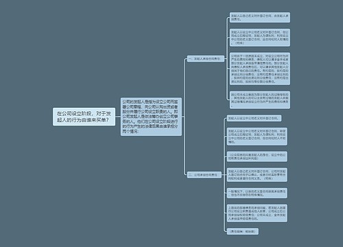 在公司设立阶段，对于发起人的行为由谁来买单？