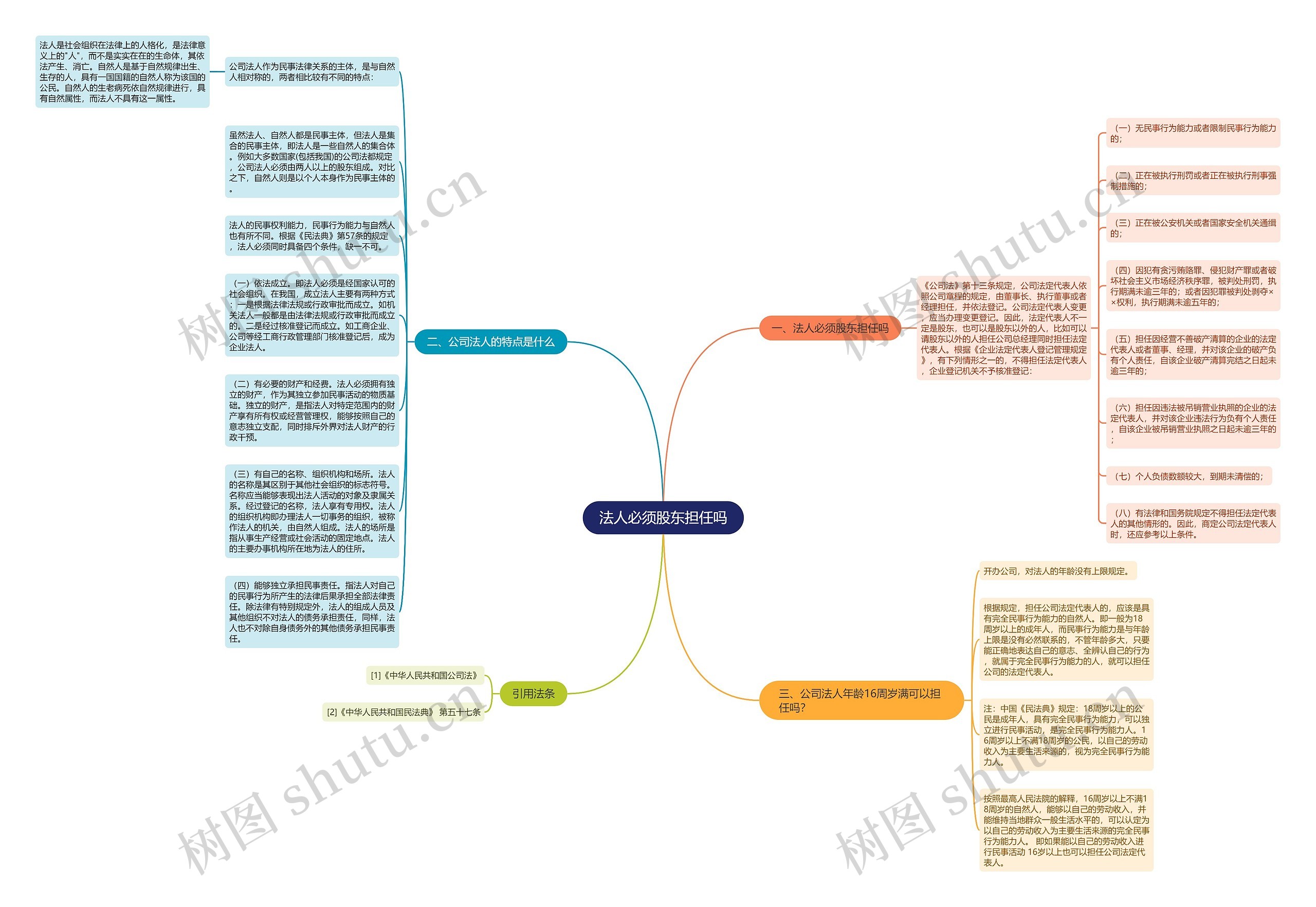 法人必须股东担任吗思维导图