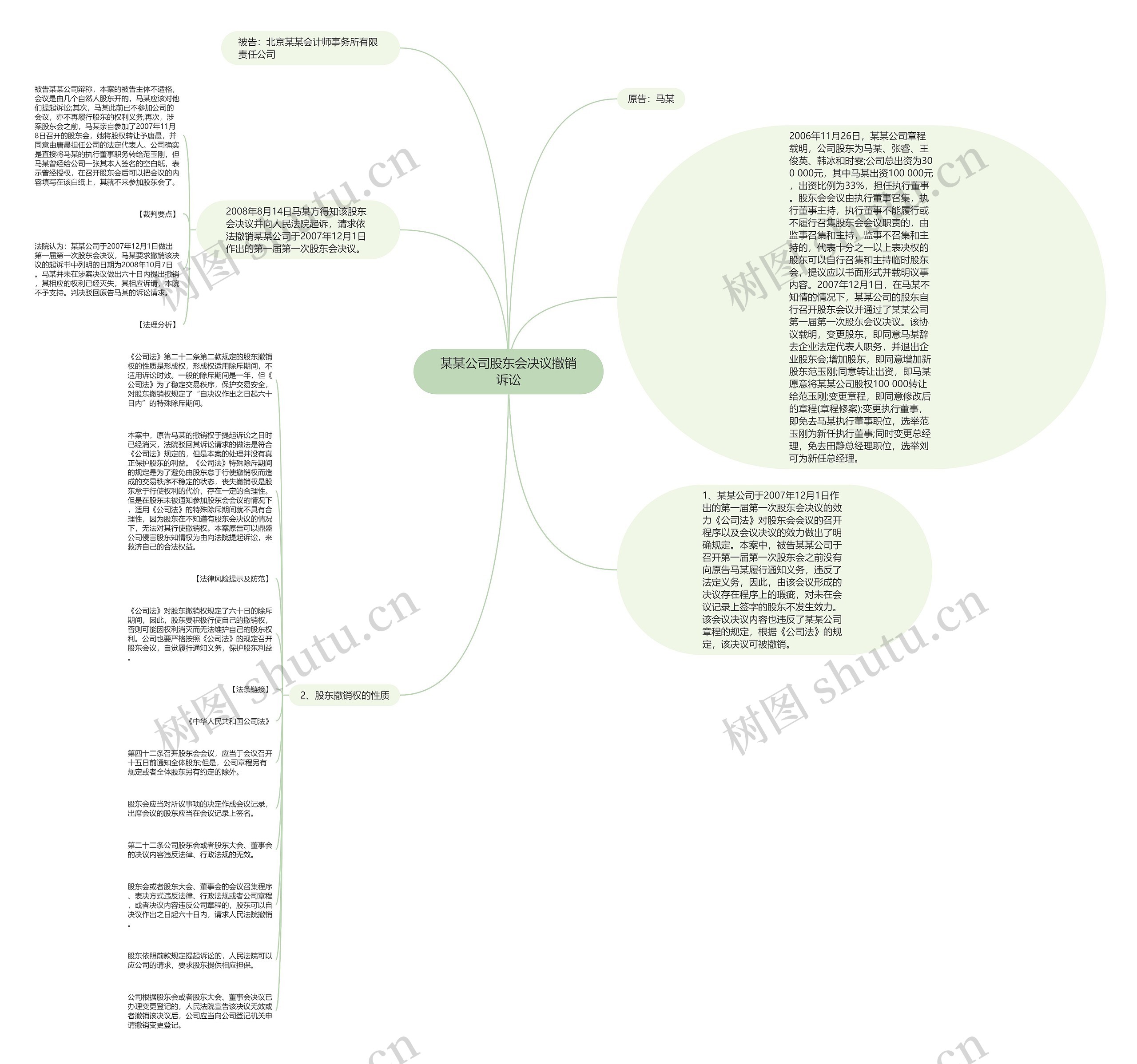 某某公司股东会决议撤销诉讼思维导图