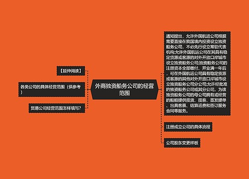 外商独资船务公司的经营范围