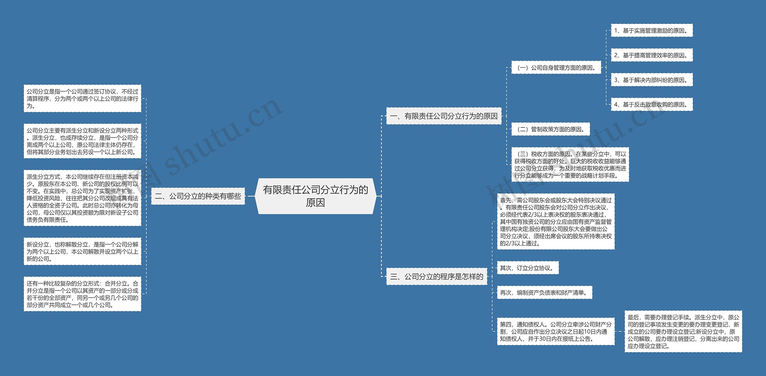 有限责任公司分立行为的原因思维导图