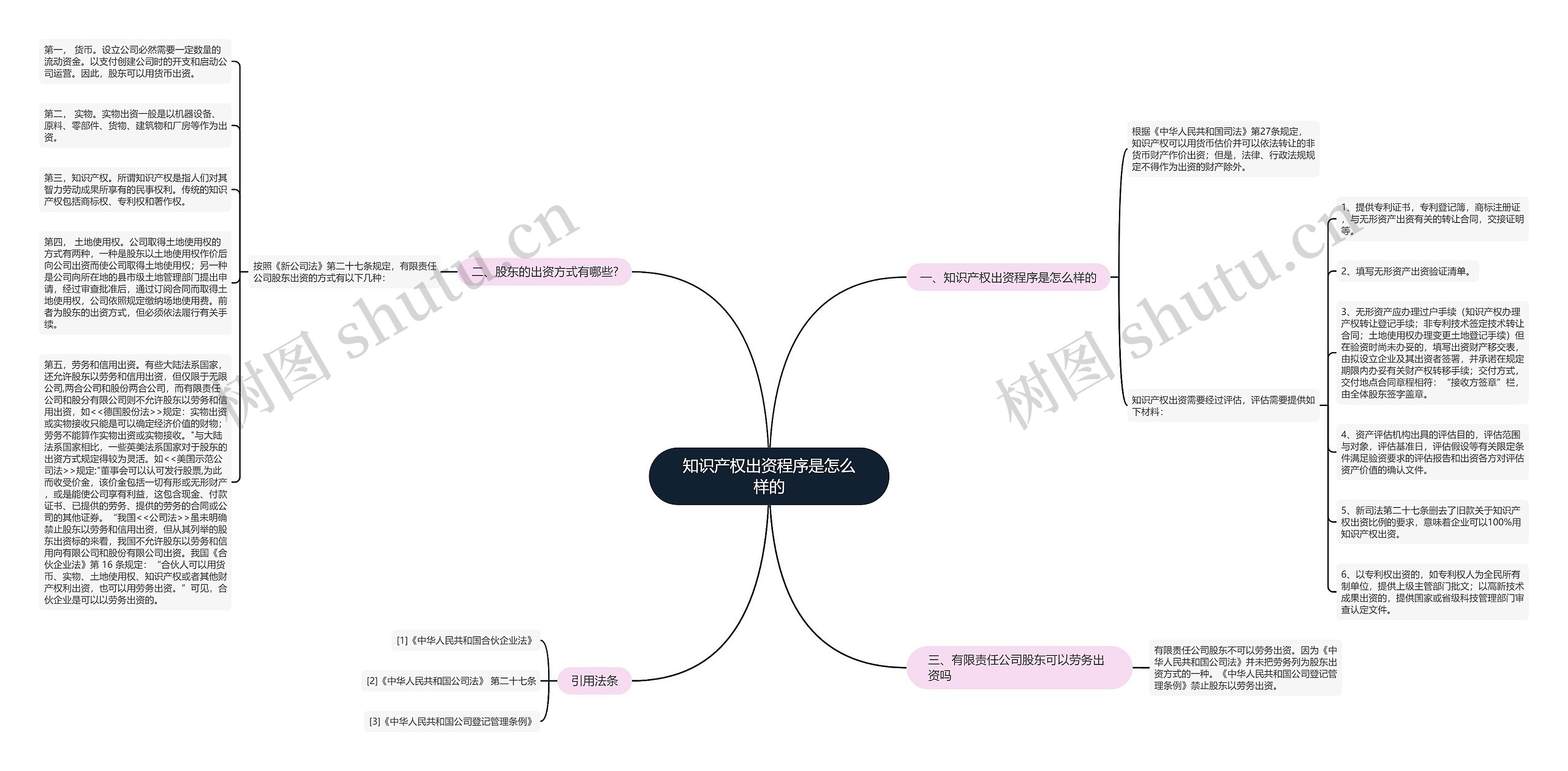 知识产权出资程序是怎么样的思维导图