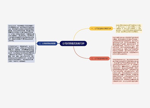 公司经营模式有哪几种