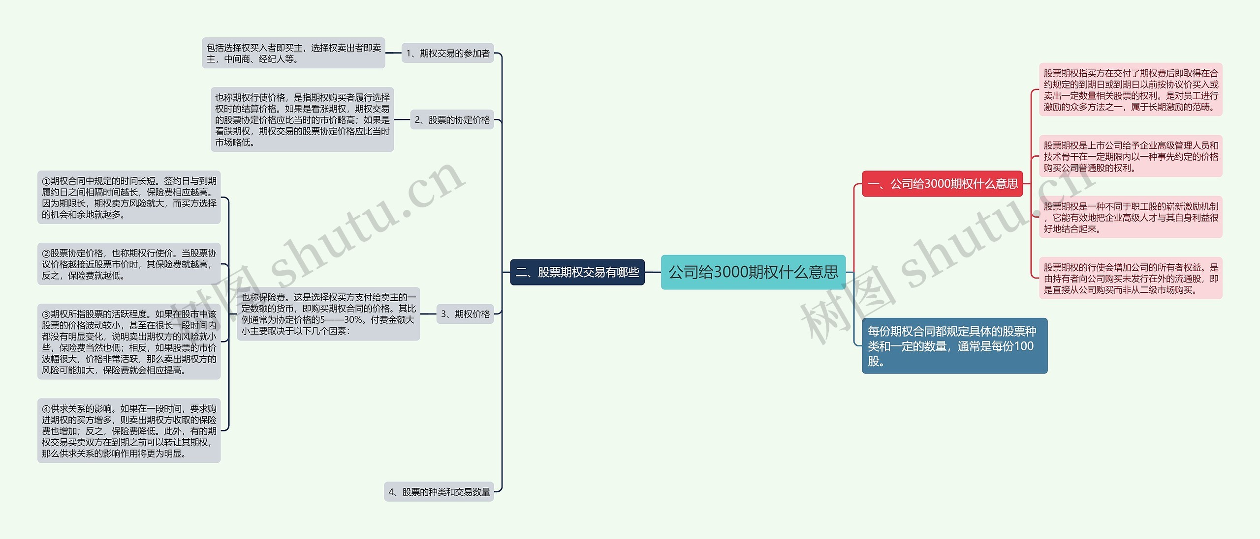 公司给3000期权什么意思思维导图