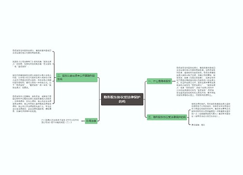 隐形股东协议受法律保护的吗