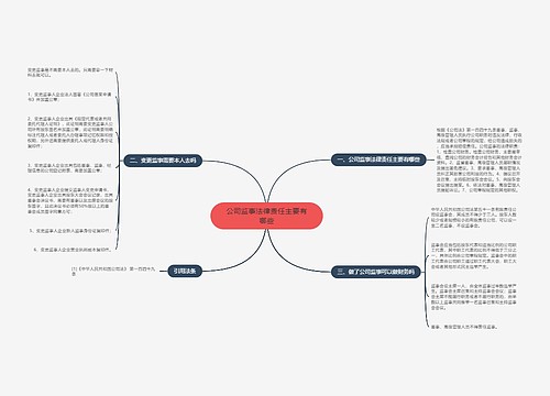 公司监事法律责任主要有哪些