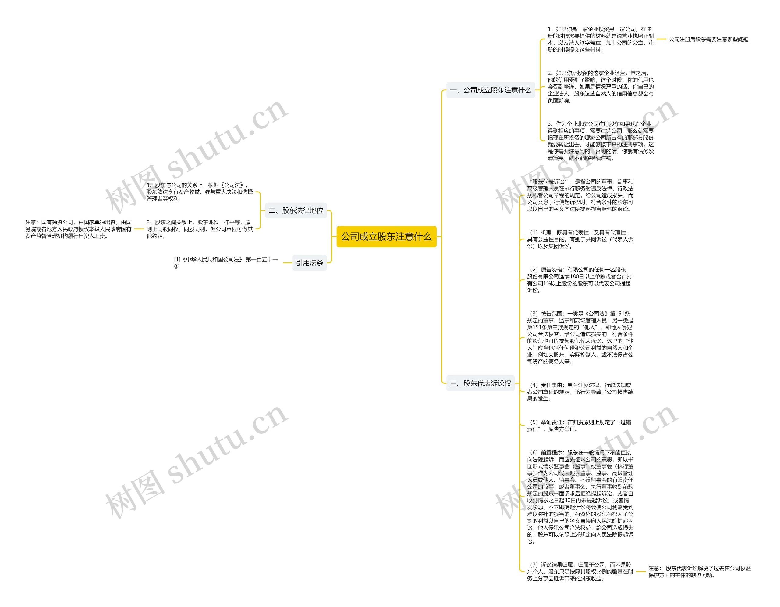 公司成立股东注意什么思维导图