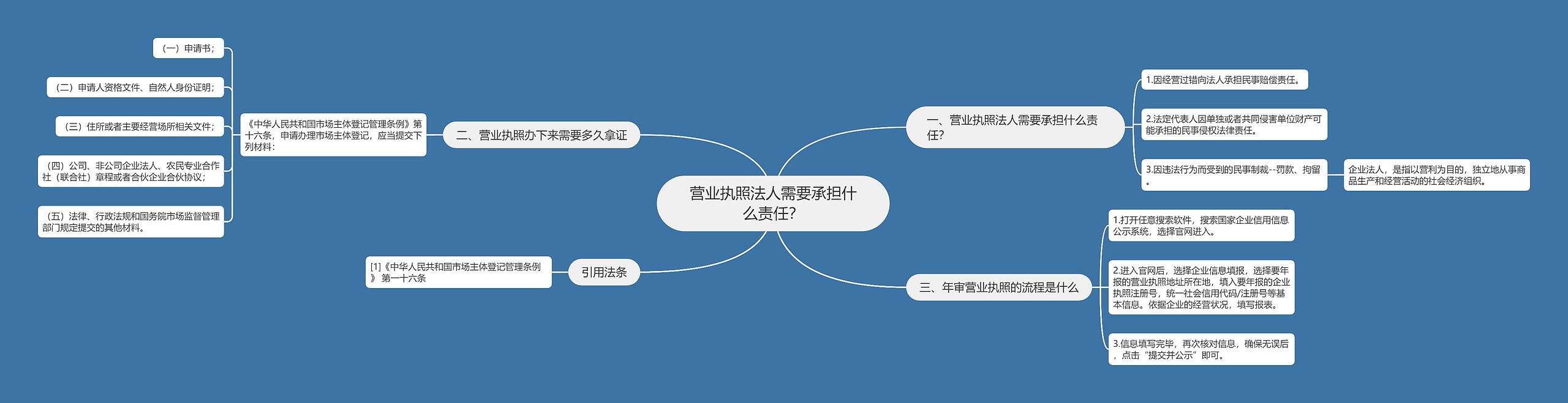 营业执照法人需要承担什么责任？思维导图