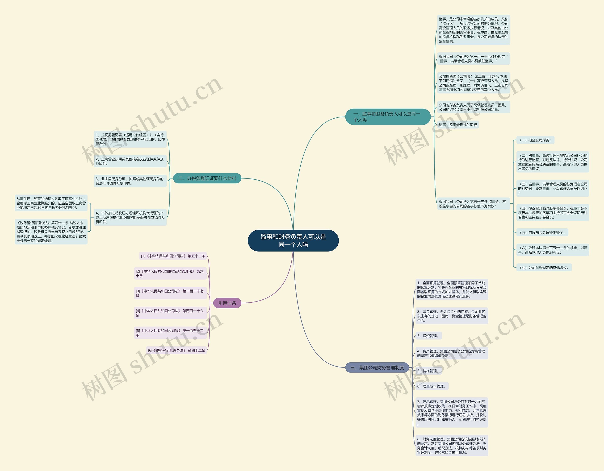 监事和财务负责人可以是同一个人吗思维导图