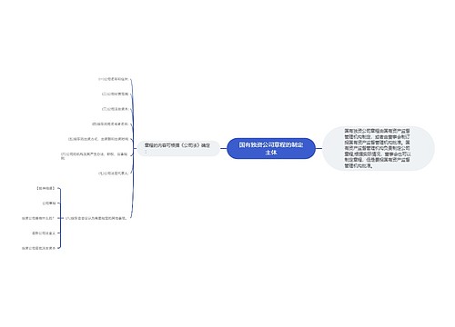 国有独资公司章程的制定主体