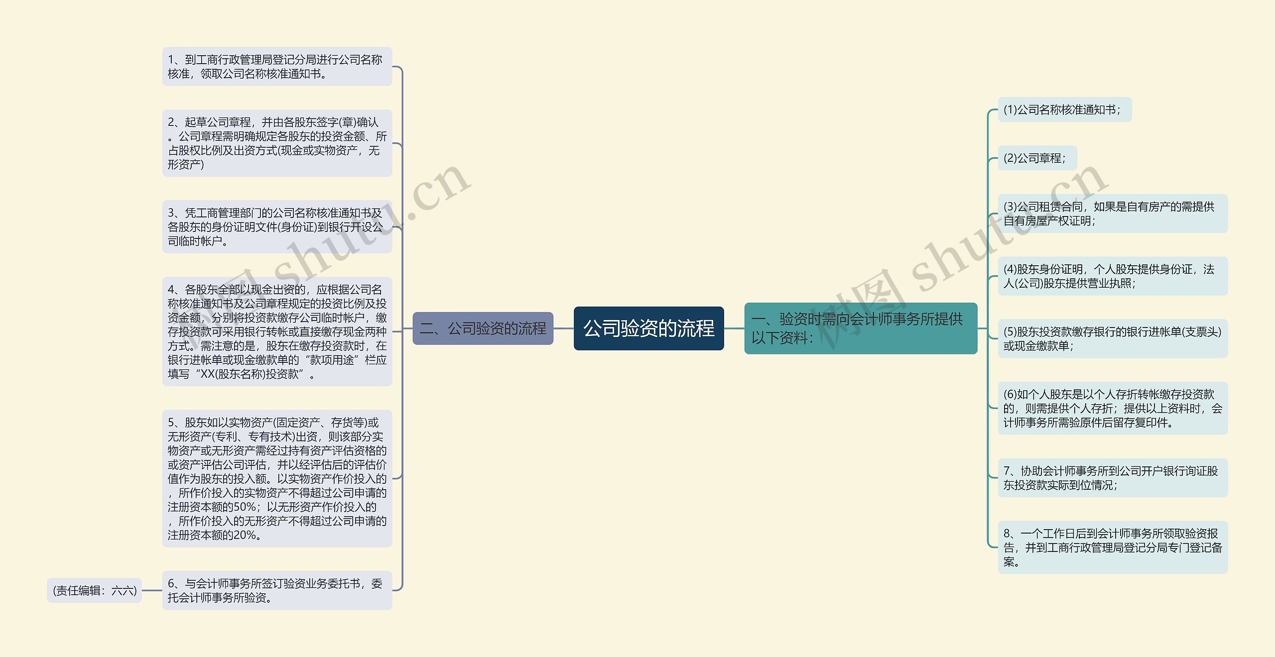 公司验资的流程思维导图