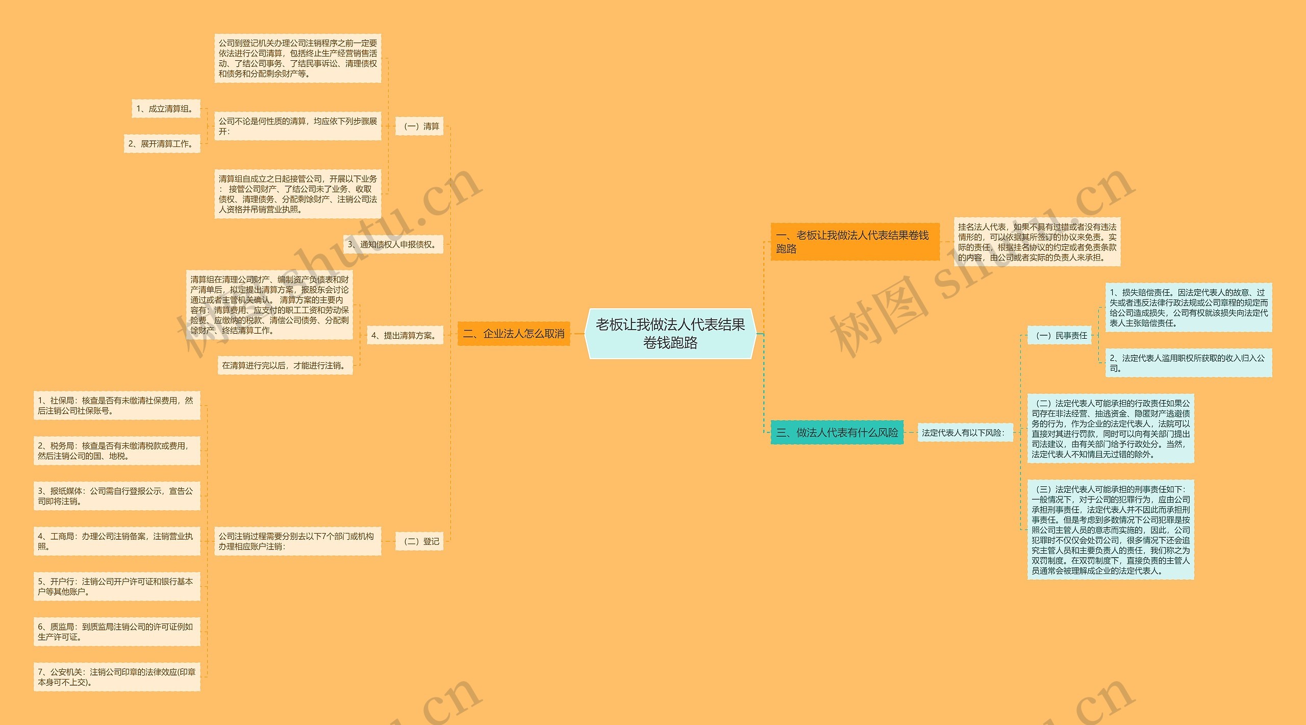 老板让我做法人代表结果卷钱跑路思维导图