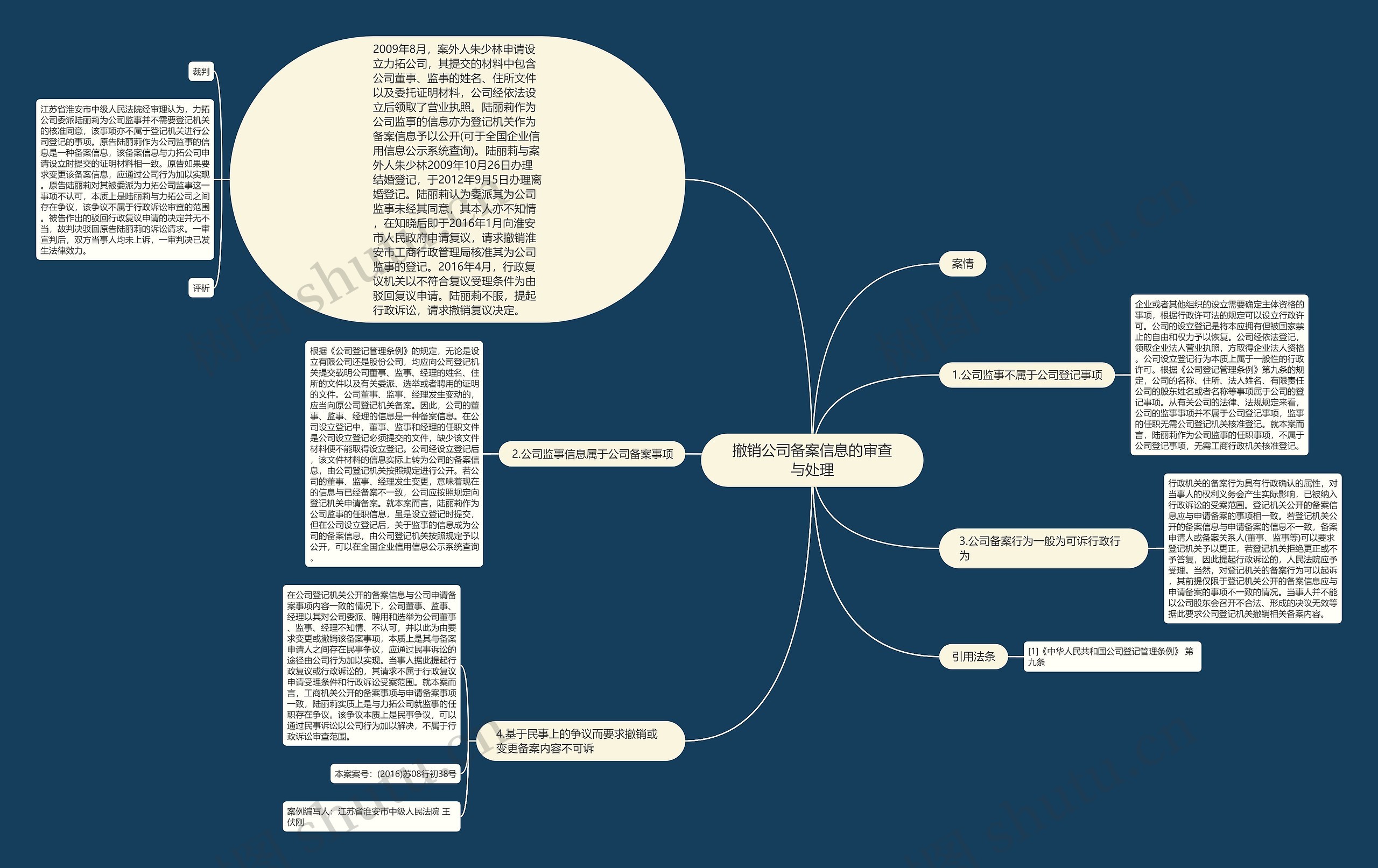 撤销公司备案信息的审查与处理思维导图