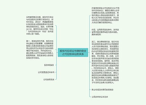 股东代位诉讼与债的保全之代位权诉讼的关系