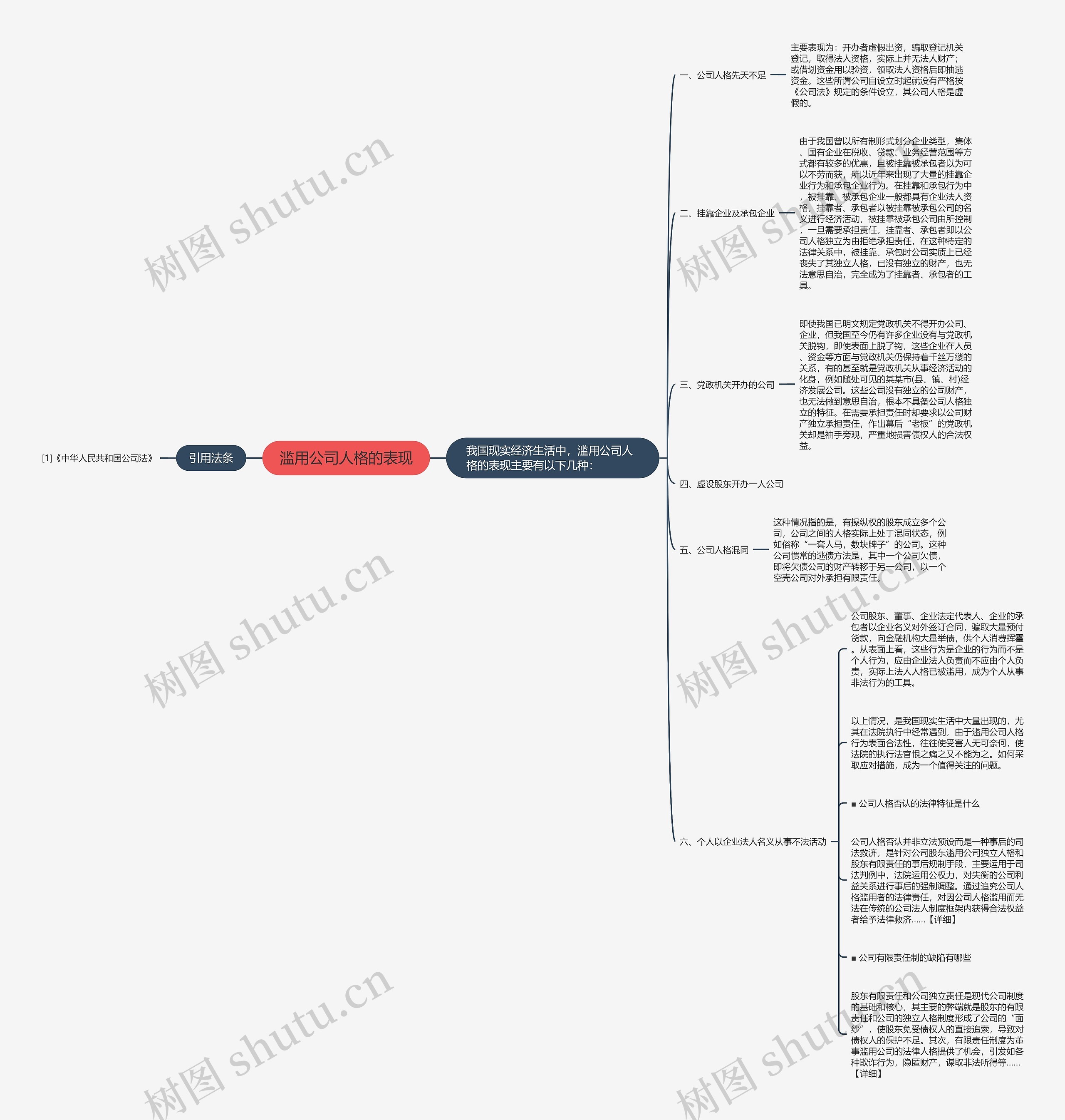 滥用公司人格的表现思维导图