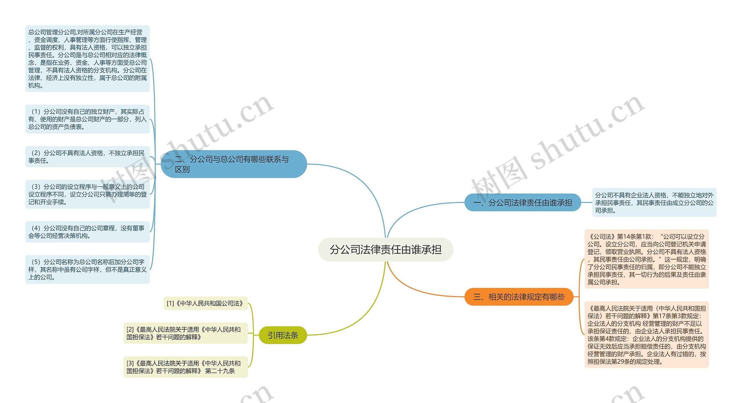 分公司法律责任由谁承担思维导图