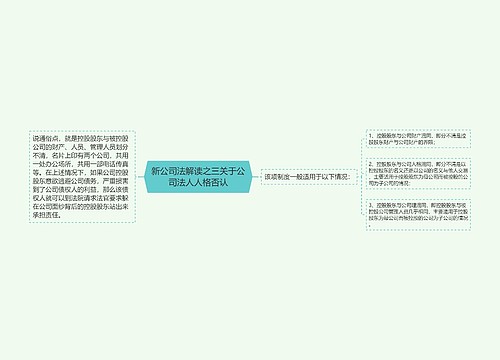 新公司法解读之三关于公司法人人格否认