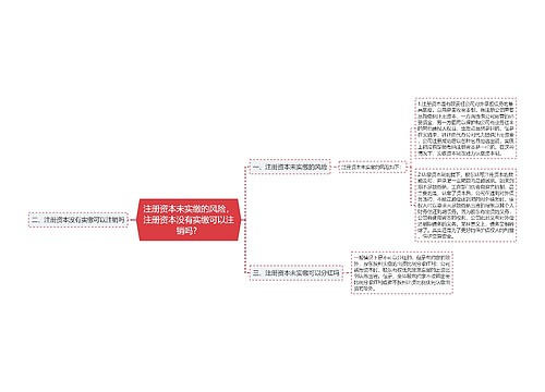 注册资本未实缴的风险，注册资本没有实缴可以注销吗？