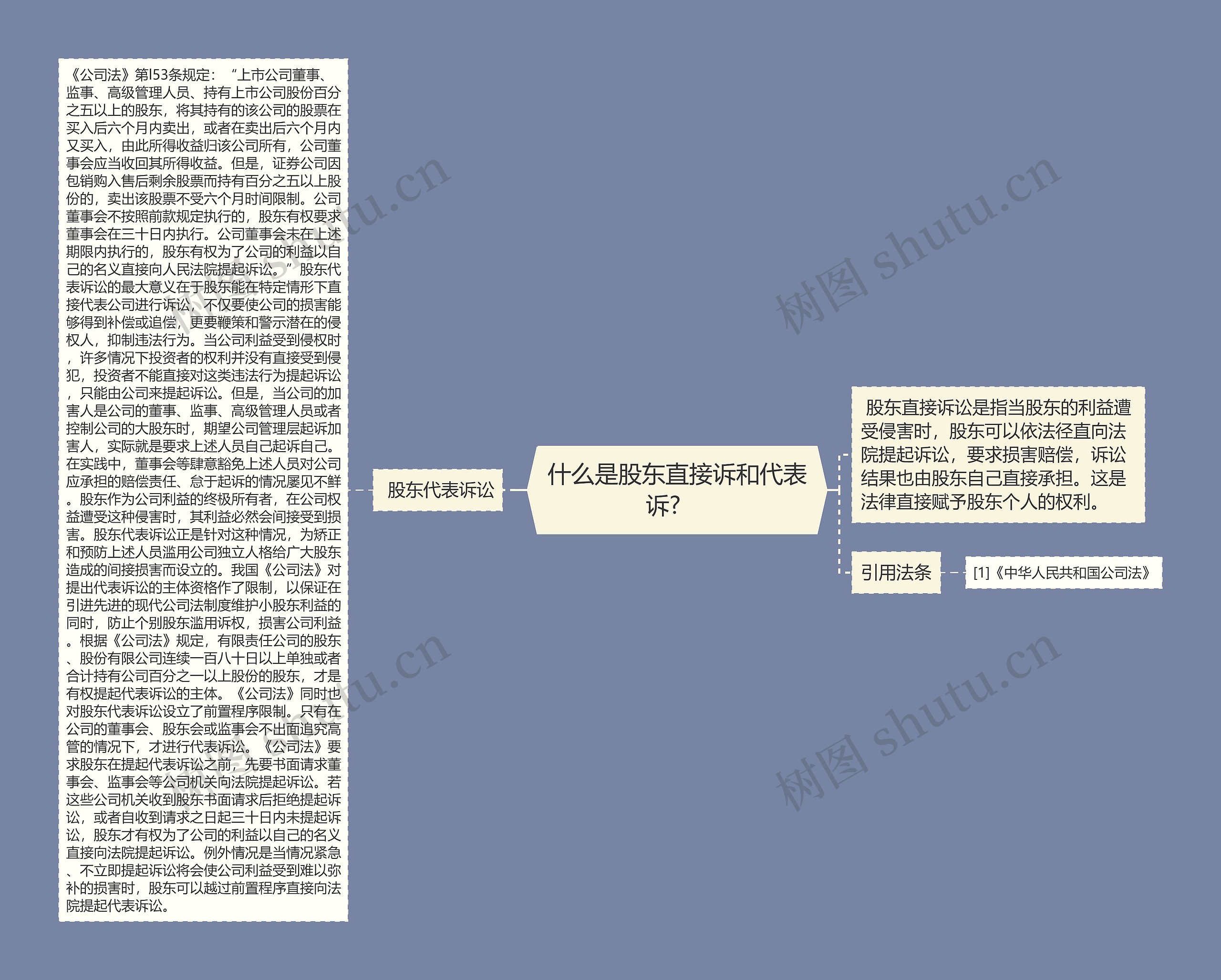 什么是股东直接诉和代表诉?    思维导图