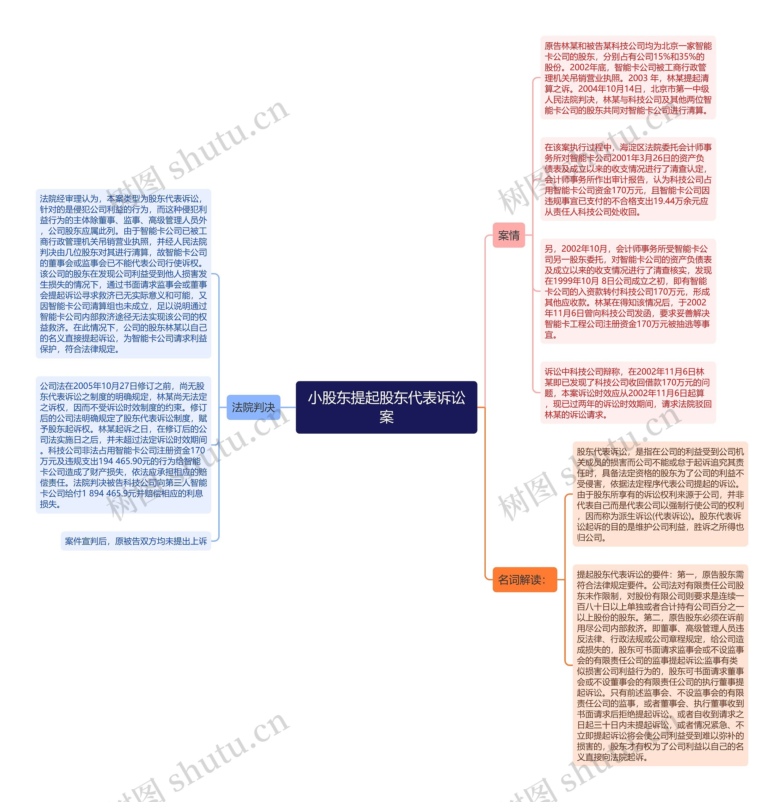 小股东提起股东代表诉讼案思维导图