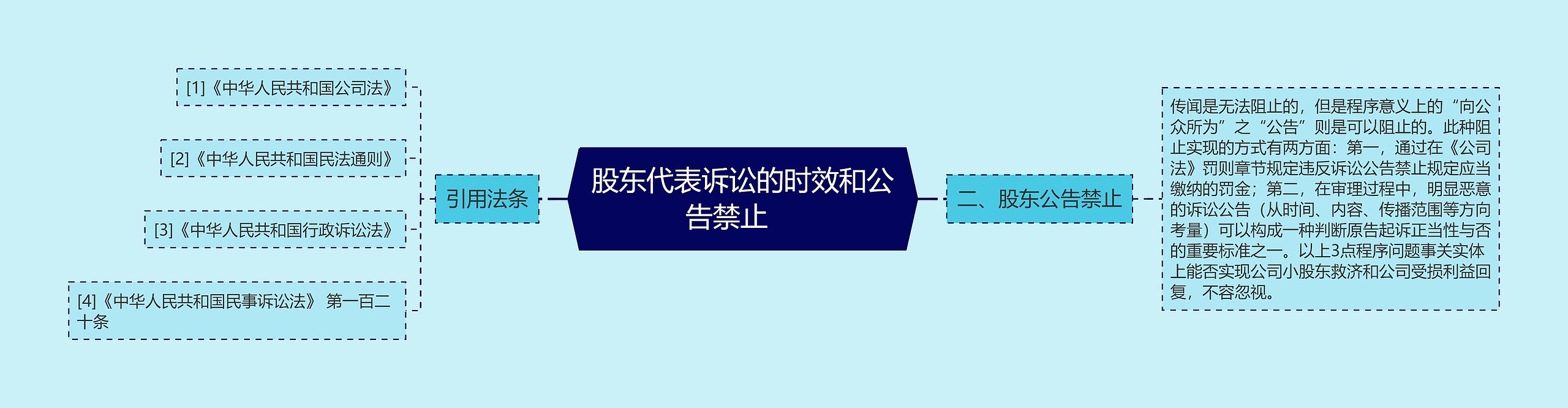 股东代表诉讼的时效和公告禁止    思维导图