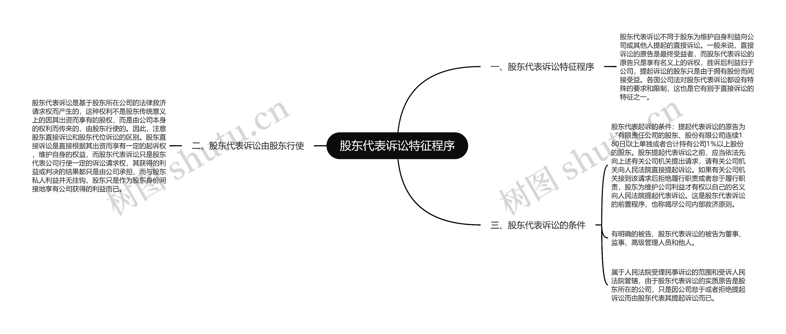 股东代表诉讼特征程序思维导图