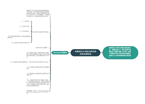 有限责任公司的出资证明及其法律特征