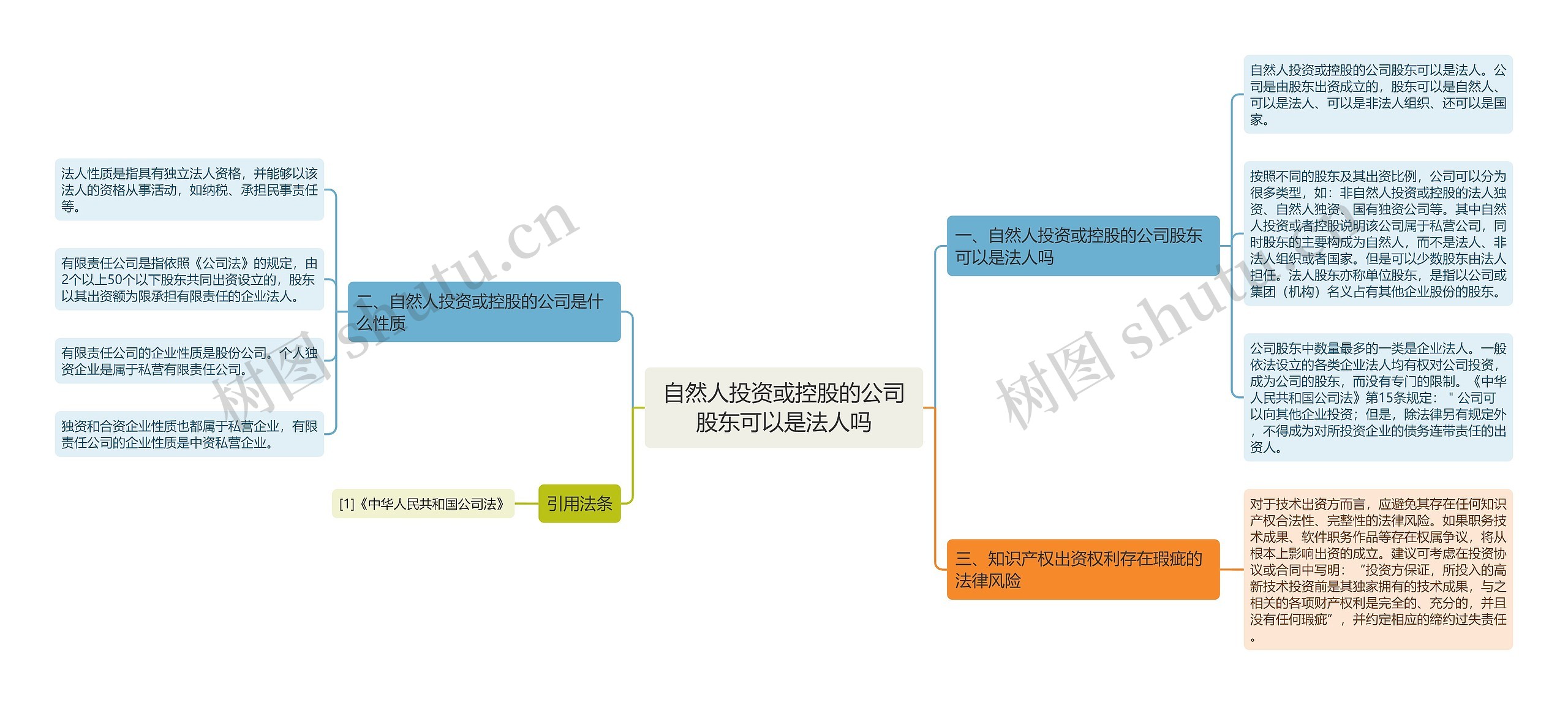 自然人投资或控股的公司股东可以是法人吗思维导图