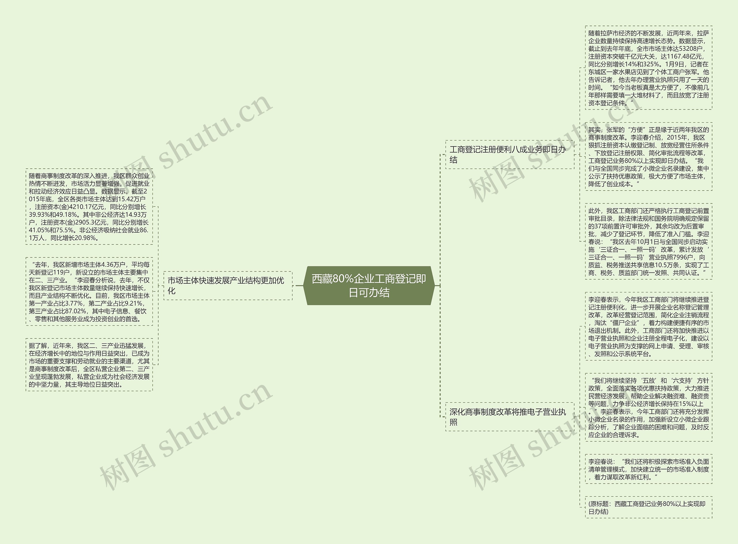 西藏80%企业工商登记即日可办结思维导图