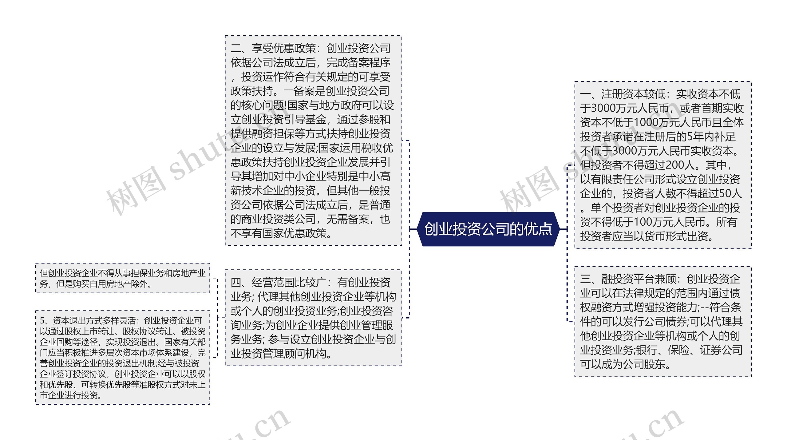 创业投资公司的优点思维导图