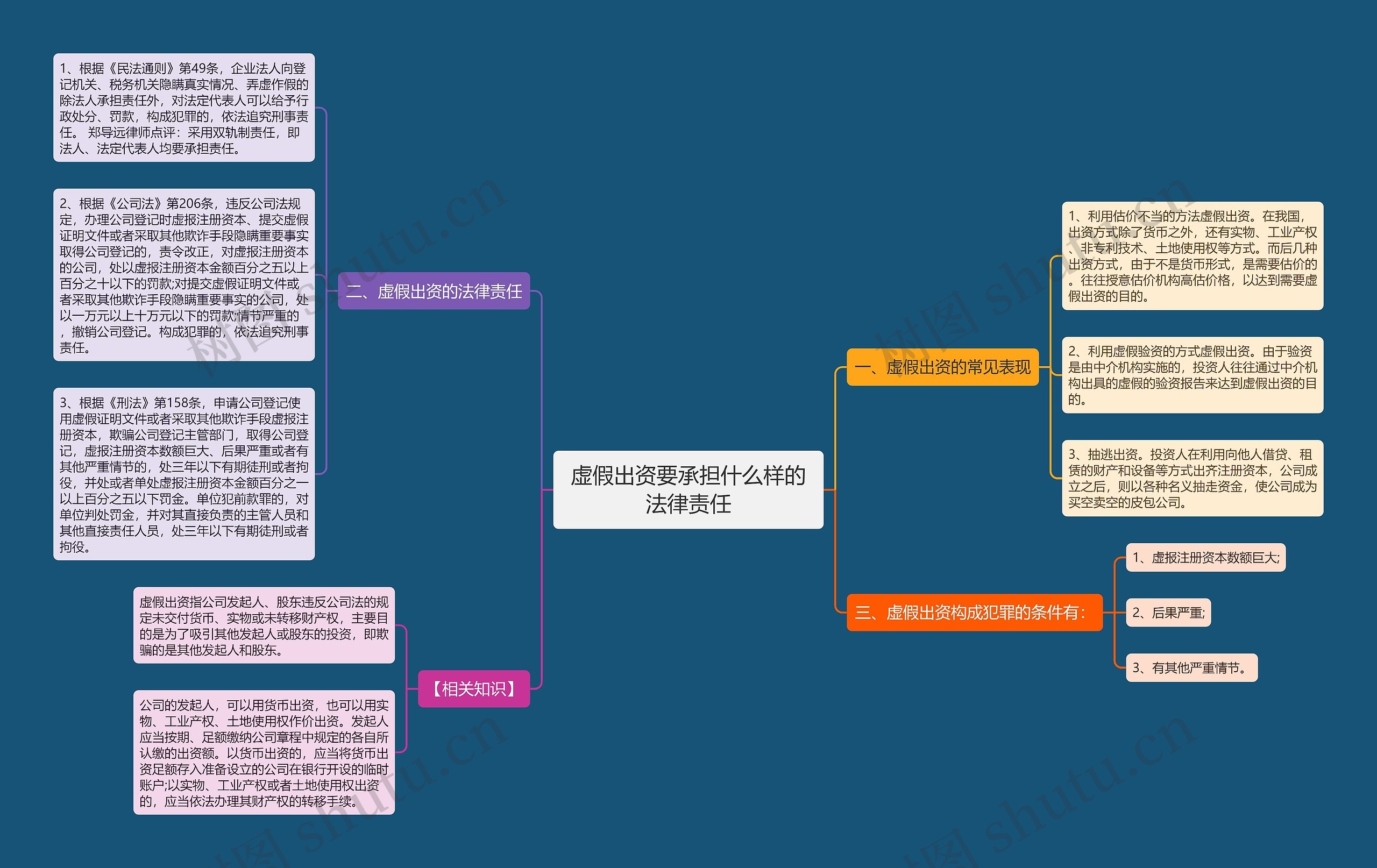 虚假出资要承担什么样的法律责任思维导图