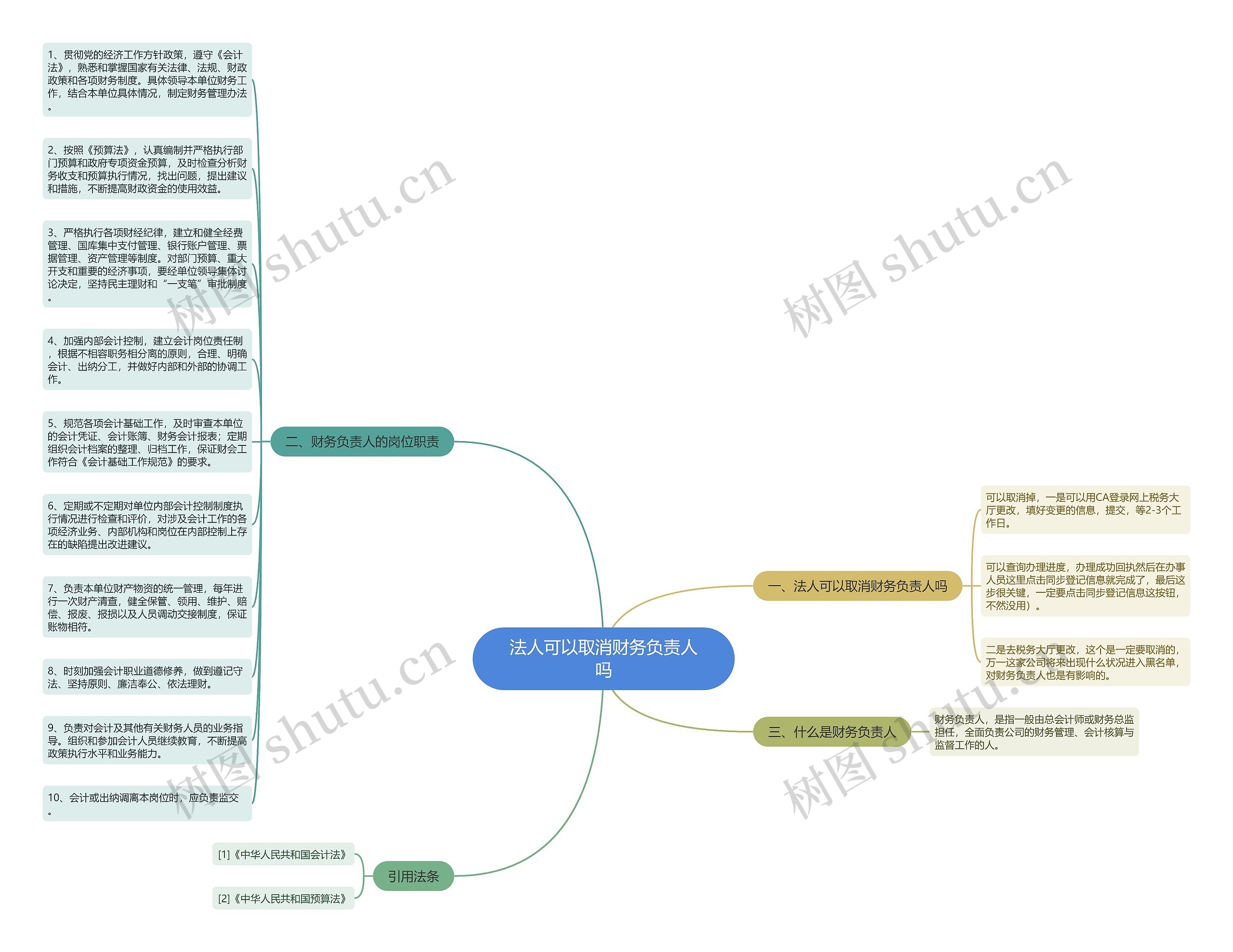 法人可以取消财务负责人吗思维导图