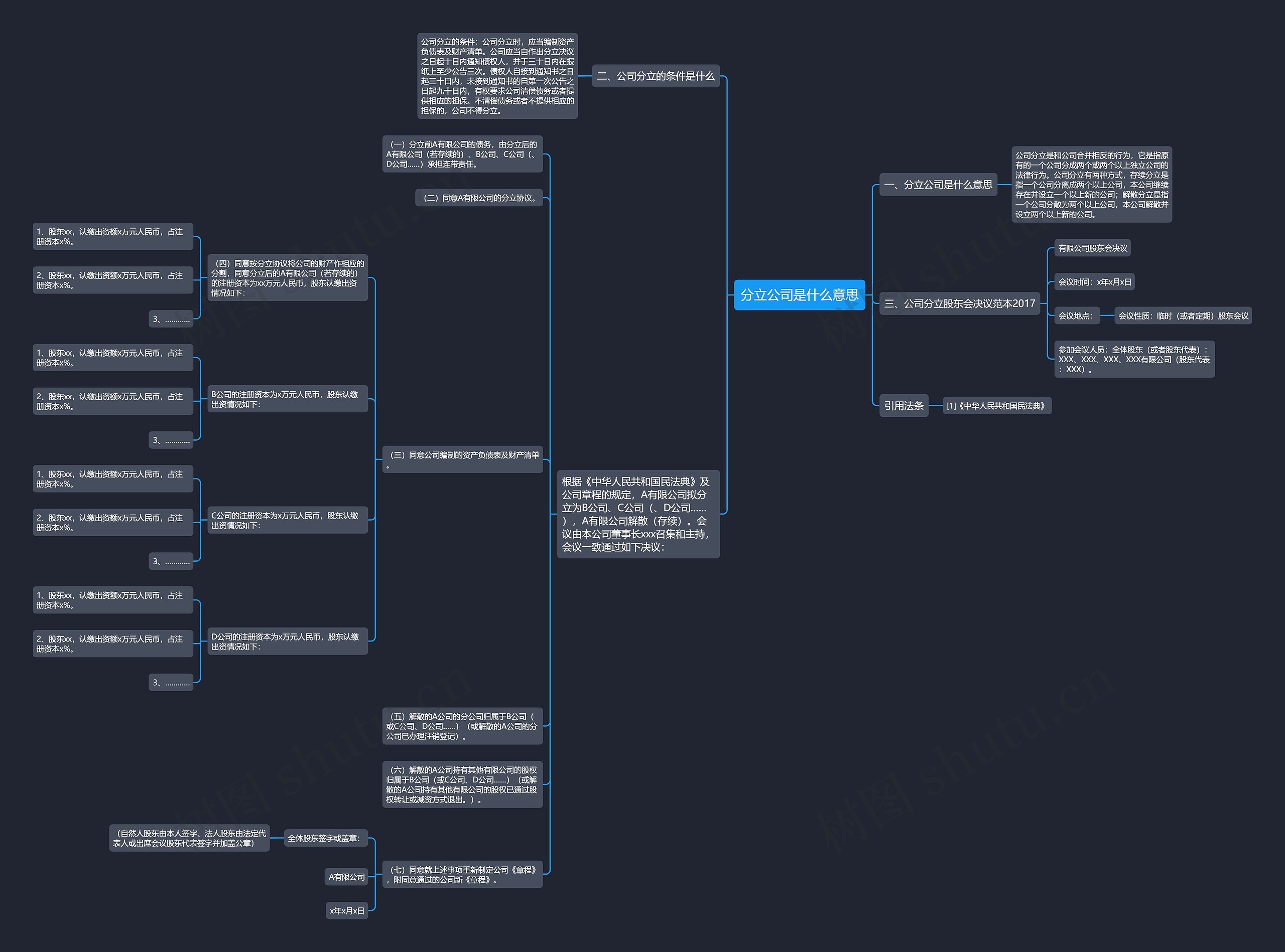 分立公司是什么意思思维导图