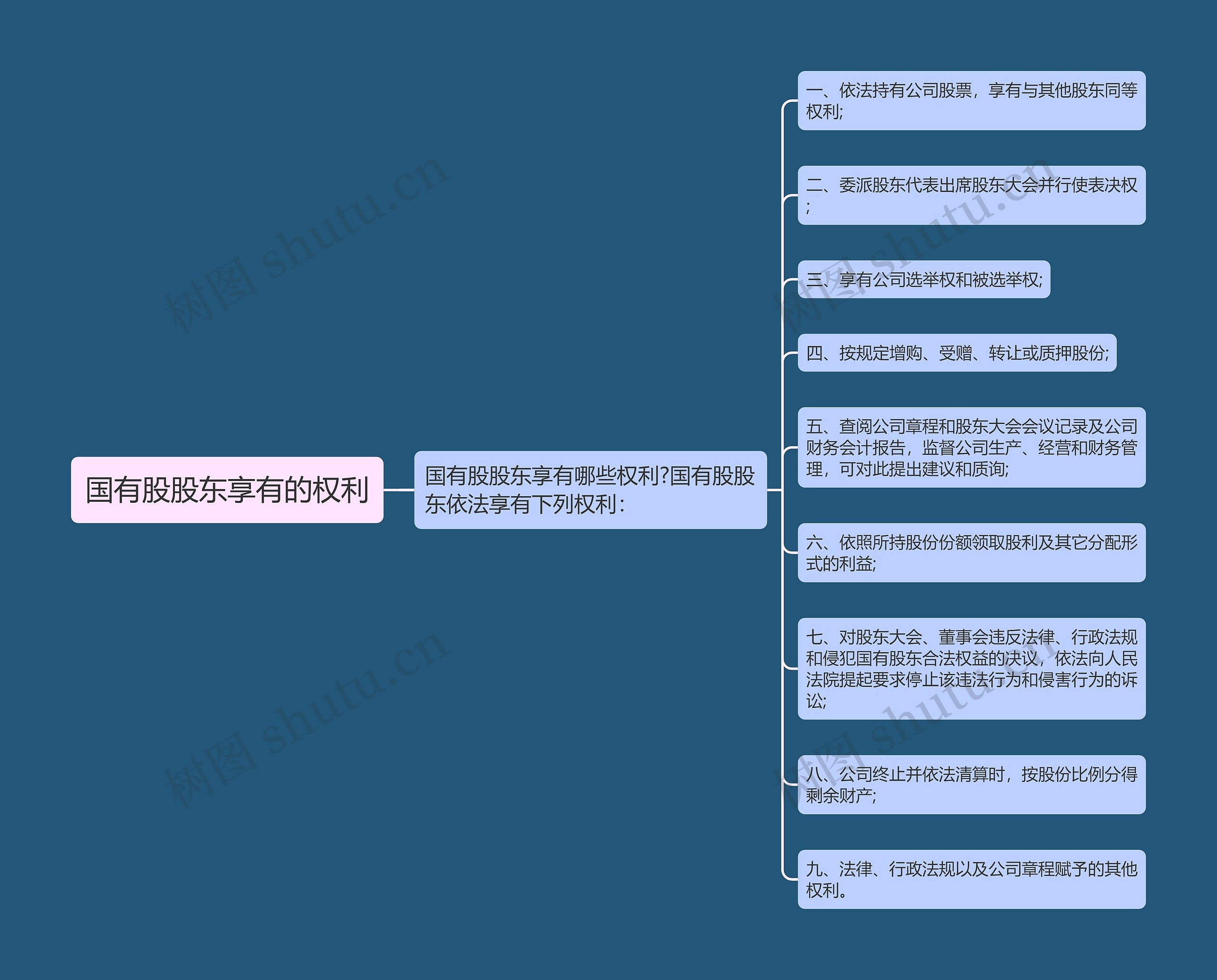 国有股股东享有的权利思维导图