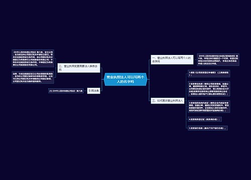 营业执照法人可以写两个人的名字吗