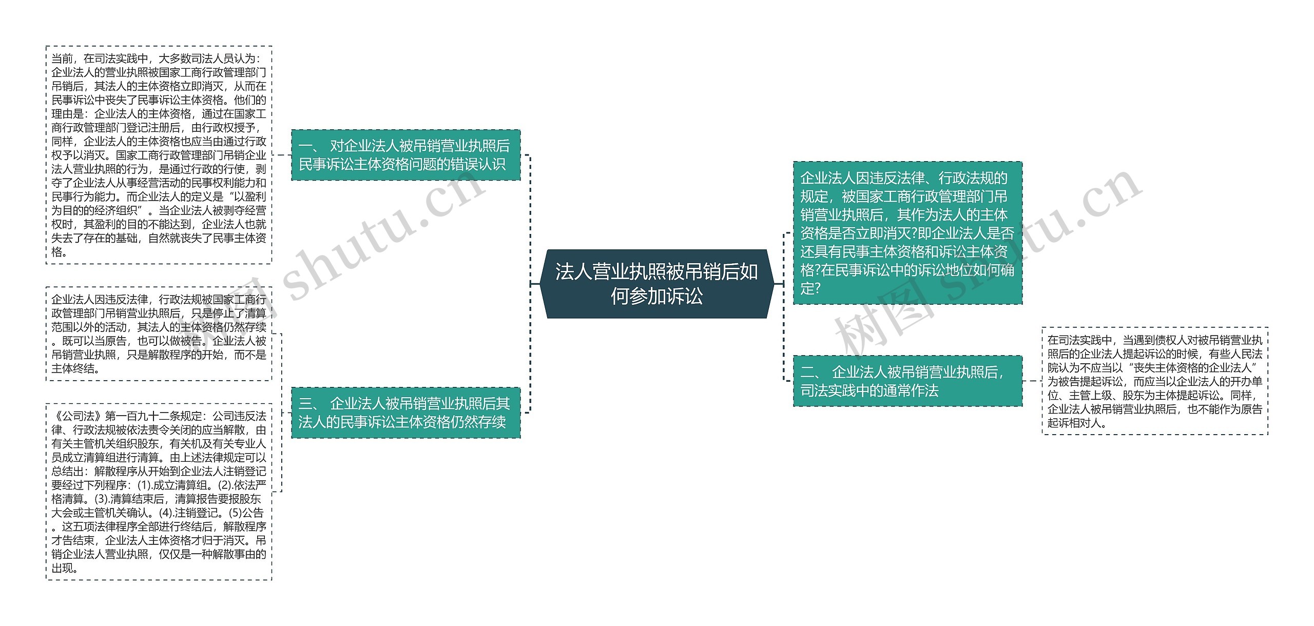 法人营业执照被吊销后如何参加诉讼思维导图