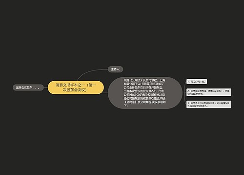 清算文书样本之一（第一次股东会决议）