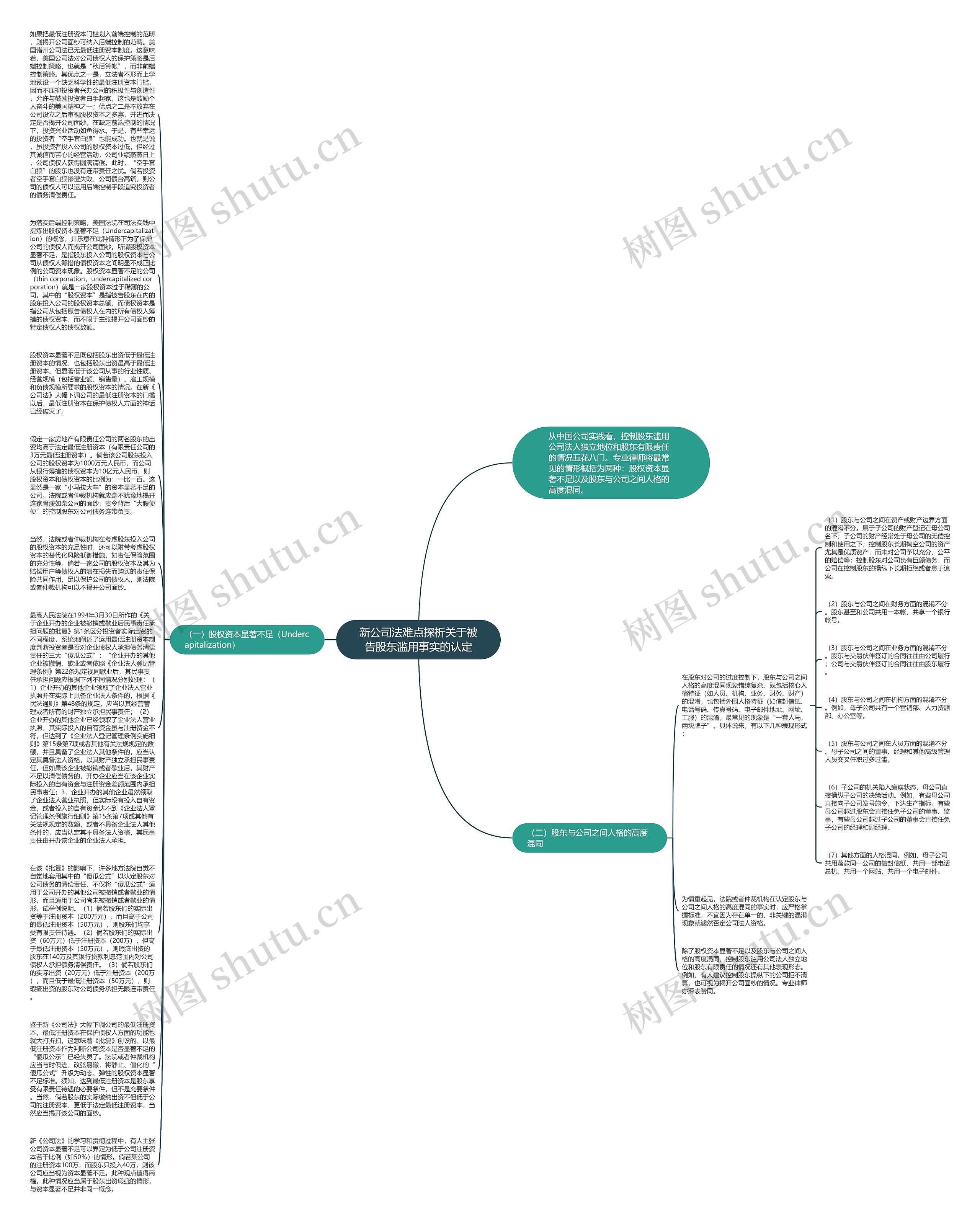 新公司法难点探析关于被告股东滥用事实的认定思维导图